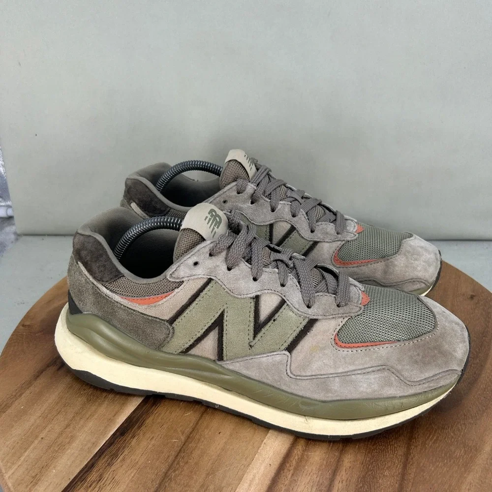 New Balance 57/40 Mens Size 10.5 Green Grey Suede Sneakers Shoes